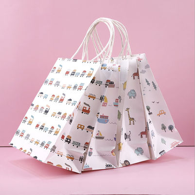 Douane Logo Paper Carrying Shopping Bags voor Giftkleren Verpakking