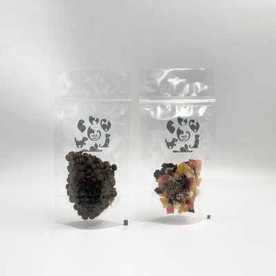 Verpakkende Zakken van Mini Pet Food Treats Display van de code de Bespuitende Druk Transparante