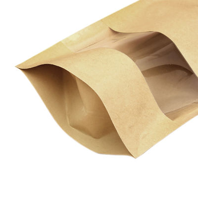 Resealable PE het Document van Kraftpapier Standup Douane van Zakzakken met Venster wordt gedrukt dat