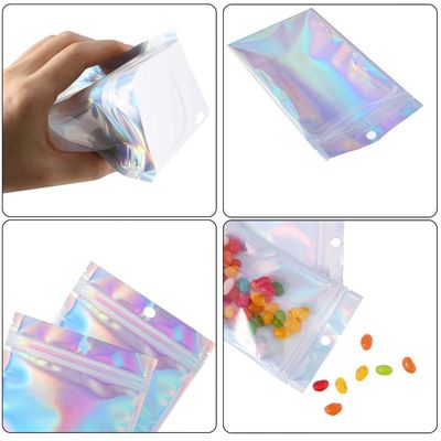 De glanzende Holografische Mylar-Voedsel Gemetalliseerde Aluminiumfolie van de de Zakzak van de Verpakkingsritssluiting