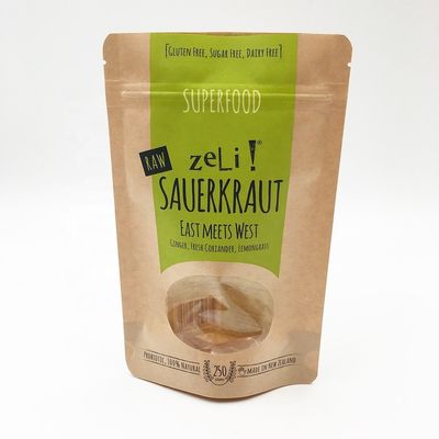 Het Document van Eco Vriendschappelijke Kraftpapier van de Bodemkraftpapier van Ritssluitingszakken 12OZ Vlakke de Koffiezakken met Klep