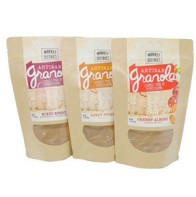SGS Gedrukte de Zakken Samengestelde Document van Kraftpapier Resealable Zak met Venster