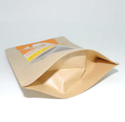 Het document van douanelogo granola het voedselzakken 160*245mm van kraftpapier met Hoogste Ritssluiting