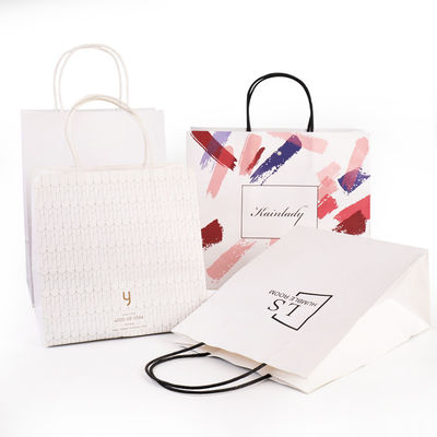 Het Document van kraftpapier Carry Bags Drawstring Custom Printed Giftzakken 150g
