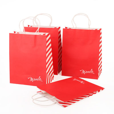 Het Document van kraftpapier Carry Bags Drawstring Custom Printed Giftzakken 150g