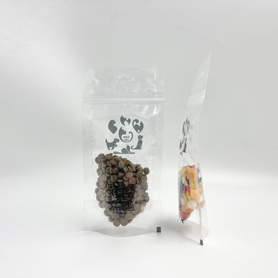 Verpakkende Zakken van Mini Pet Food Treats Display van de code de Bespuitende Druk Transparante