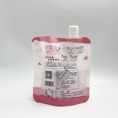 CMYK 4 Laagpe Douane Juice Pouches Plastic Liquid Pouches met Pijp