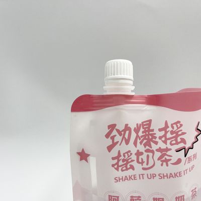 CMYK 4 Laagpe Douane Juice Pouches Plastic Liquid Pouches met Pijp