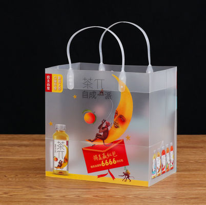 douane gedrukte PE van het embleemhandvat Doorzichtige Plastic het Winkelen Zak