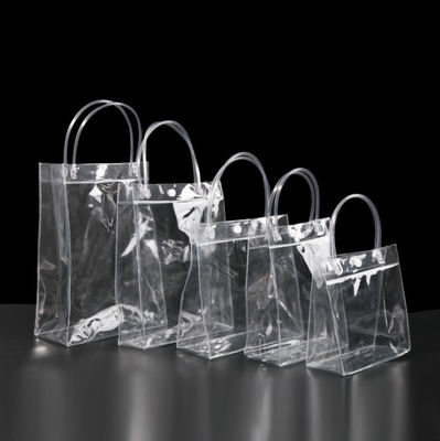 douane gedrukte PE van het embleemhandvat Doorzichtige Plastic het Winkelen Zak