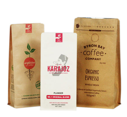 Kraftpapier-Koffie Gedrukt Bean Packaging Bag Recyclable Digital van het Ritssluitings de Duidelijke Venster