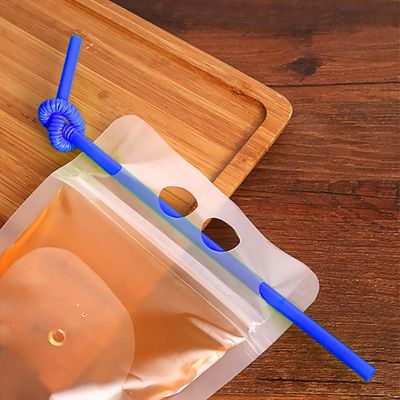 Transparante de Drank Vloeibare Verpakkende Zak van 500ml 750ml met Straw And Handle