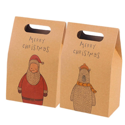 Kerstmisgift Dragende het Winkelen het Document van Zakkengravure Gedrukte Kraftpapier Boodschappentassen