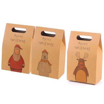 Kerstmisgift Dragende het Winkelen het Document van Zakkengravure Gedrukte Kraftpapier Boodschappentassen
